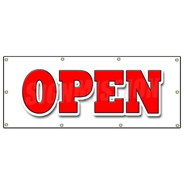 Signmission OPEN BANNER SIGN grand opening new store for business shop sale retail B-96 Open - main